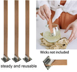 150 PCS Wick Clip for Candle Making Wood Wick Holder Base Universal Wood Wick Clips Wooden Wicks Bases Metal Candle Wick Holders (Square) Phinicco
