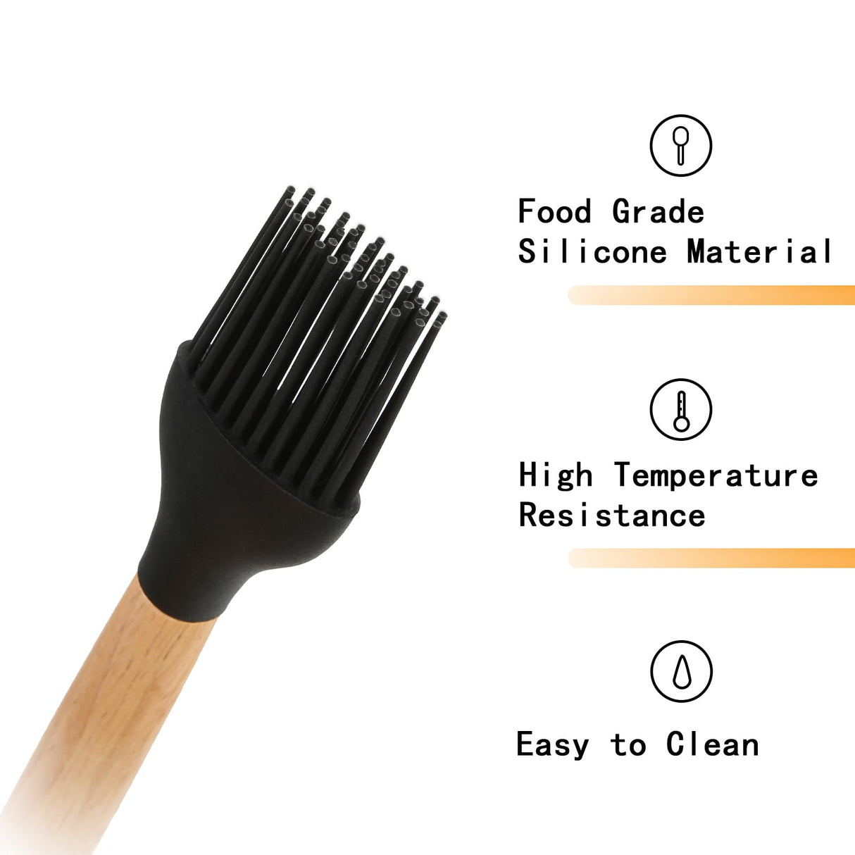 GreatChef Barbecue Grilling Utensils Set of 4, Stainless Steel Tools with Wood Handle, Meat Fork, Slotted Turner, Barbecue Tongs & Silicone Brush, Good BBQ Accessories for Outdoor, Camping & Party GreatChef