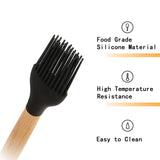 GreatChef Barbecue Grilling Utensils Set of 4, Stainless Steel Tools with Wood Handle, Meat Fork, Slotted Turner, Barbecue Tongs & Silicone Brush, Good BBQ Accessories for Outdoor, Camping & Party GreatChef