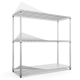 pouseayar 3 Tier NSF Metal Shelf Wire Shelving Unit, 1050lbs Capacity Heavy Duty Adjustable Storage Rack with Shelf Liners for Closet Kitchen Garage pouseayar