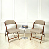 FeliChair Wood Folding Chair with Upholster Seat and Back, Luxury, Comfortable, and Durable Foldable Chairs for Indoor or Outdoor, Set of 2 (Fruitwood) FeliChair