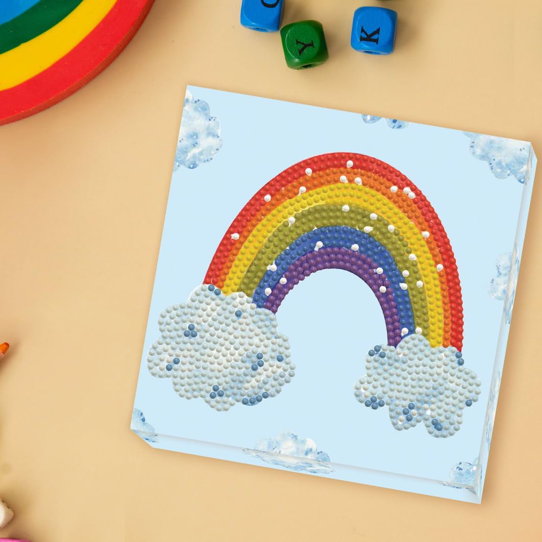 DIAMOND DOTZ Rainbow Smile Diamond Painting Kits for Adults - Diamond Art Kits a Relaxing Creative Craft Kit with Dotz Gems 5.9x5.9 DIAMOND DOTZ