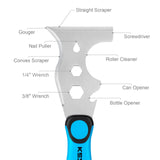 KEZERS 13-In-1 Painter’s Tool, Stainless Steel Putty Knife Scraper, Paint Scraper Tool for Painting & Wood with Metal Hammer End, Multi-Use Drywall Paint Stripper Tool for Scraping Paint & Caulk KEZERS