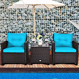 3 PCS Patio Furniture Set, OneSize, Turquoise WoodArtSupply