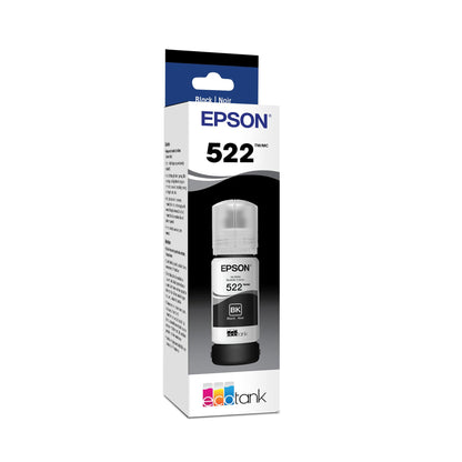 EPSON 522 EcoTank Ink Ultra-high Capacity Bottle Black (T522120-S) Works with EcoTank ET-2720, ET-2800, ET-2803, ET-2840, ET-4700, ET-4800, ET-4810