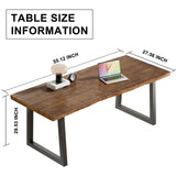 Sihtengxxhongs Solid Wood Computer Desk,Rustic Style 55-inch Large Office Desk- Modern Gaming Working for Home Office, Modern Simple Design, Ideal for Study, Writing, Dining Sihtengxxhongs