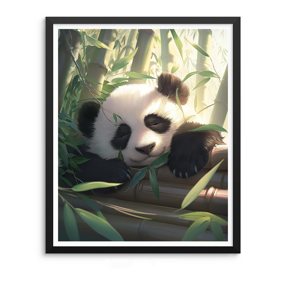 Natuyalo Panda Paint by Numbers Kit for Adults - Animal Paint by Number on Canvas Without Frame, DIY Acrylic Painting for Ideal Gift Home Wall Decor (16x20 Inch) Natuyalo