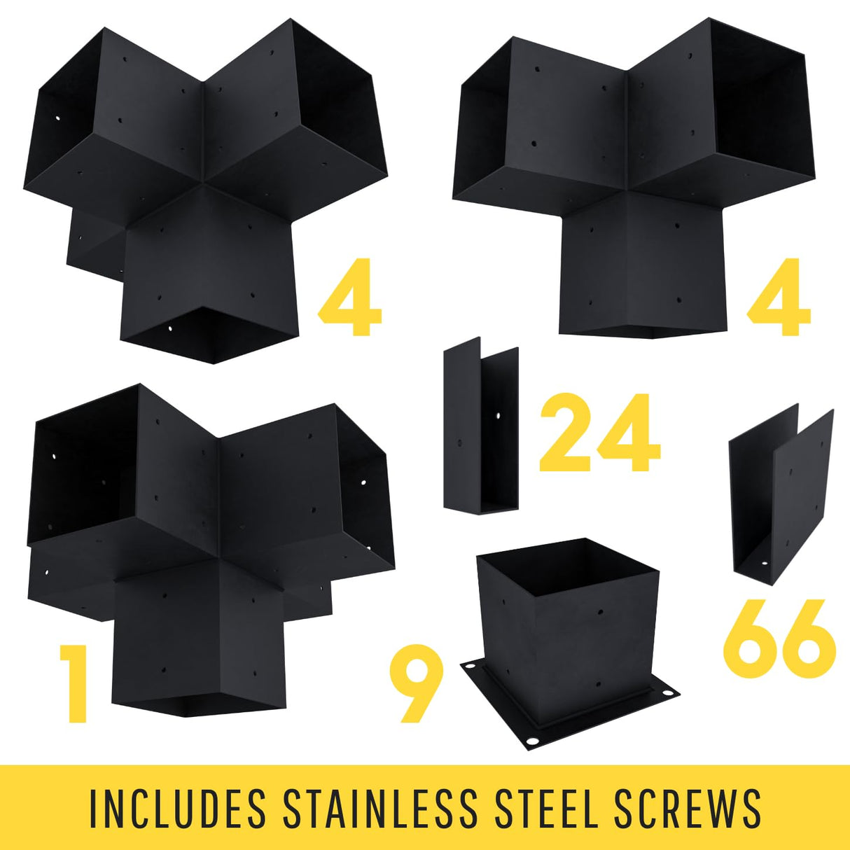 DIY Pergola Kit for Up to 24' x 24' Freestanding Pergola with Privacy Wall (12 Slats) and Roof (22 Traditional Rafters) Zen Pergolas