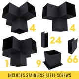 DIY Pergola Kit for Up to 24' x 24' Freestanding Pergola with Privacy Wall (12 Slats) and Roof (22 Traditional Rafters) Zen Pergolas