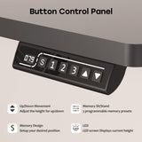 JYLH JOYSEEKER Electric Standing Desk, 48 X 24 Inch Adjustable Height Table, Sit Stand Desk with 2 Hooks, Ergonomic Rising Desk with Splice Board，Black & Rustic Brown JYLH JOYSEEKER