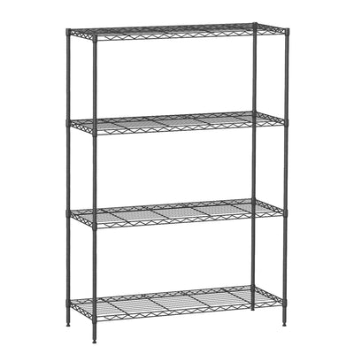 4-Tier Storage Shelves 35.4" L x 13.3" W x 53.7" H Metal Garage Shelves Standing Storage Shelf Adjustable Layer Racks with Steel Frame Suitable for Kitchen, Garage or Commercial Use (Black)