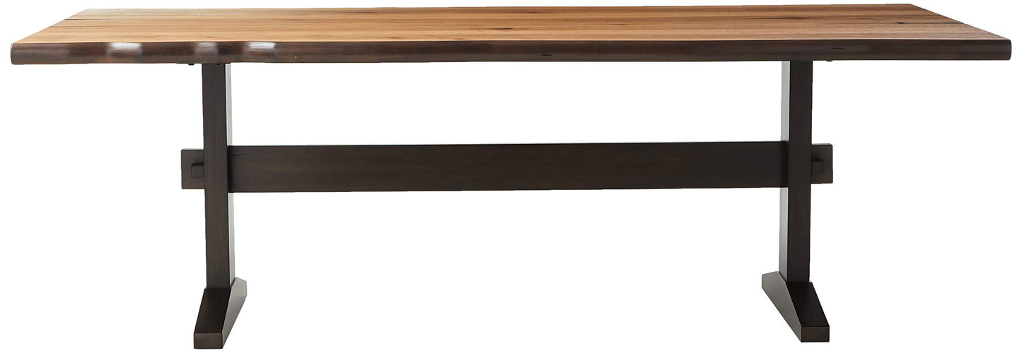 Coaster Home Furnishings Bexley Burnham Live Edge Dining Table with Trestle Base Natural Honey and Smokey Black - WoodArtSupply