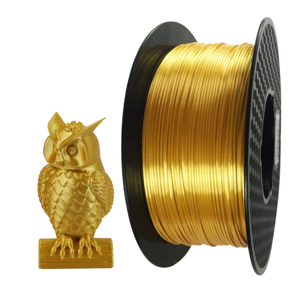 Silk Gold PLA Filament 1.75 mm 3D Printing Filament 1KG 2.2LBS Spool 3D Printer Material Shine Silky Shiny Metallic PLA Metal CC3D Silk PLA Gold Filament CC3D