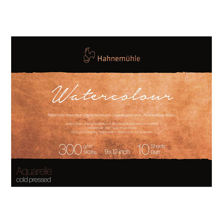 Hahnemuhle Collection Watercolor 300 Block Cold Pressed 9x12 300gsm, 9-x-12-Inch, White Hahnemühle