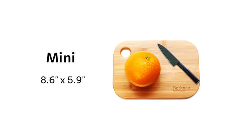2 PCs Berkvee Small Bamboo Wood Cutting Board Set – Mini Lightweight Wooden Cutting Board- BPA Free Berkvee