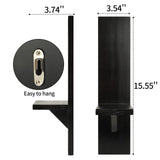 Wall Candle Sconces Set of 2, Decorative Wooden Candle Holder, Farmhouse Candle Sconce, Living Room Wall Decoration (Solid Black) SUJUN