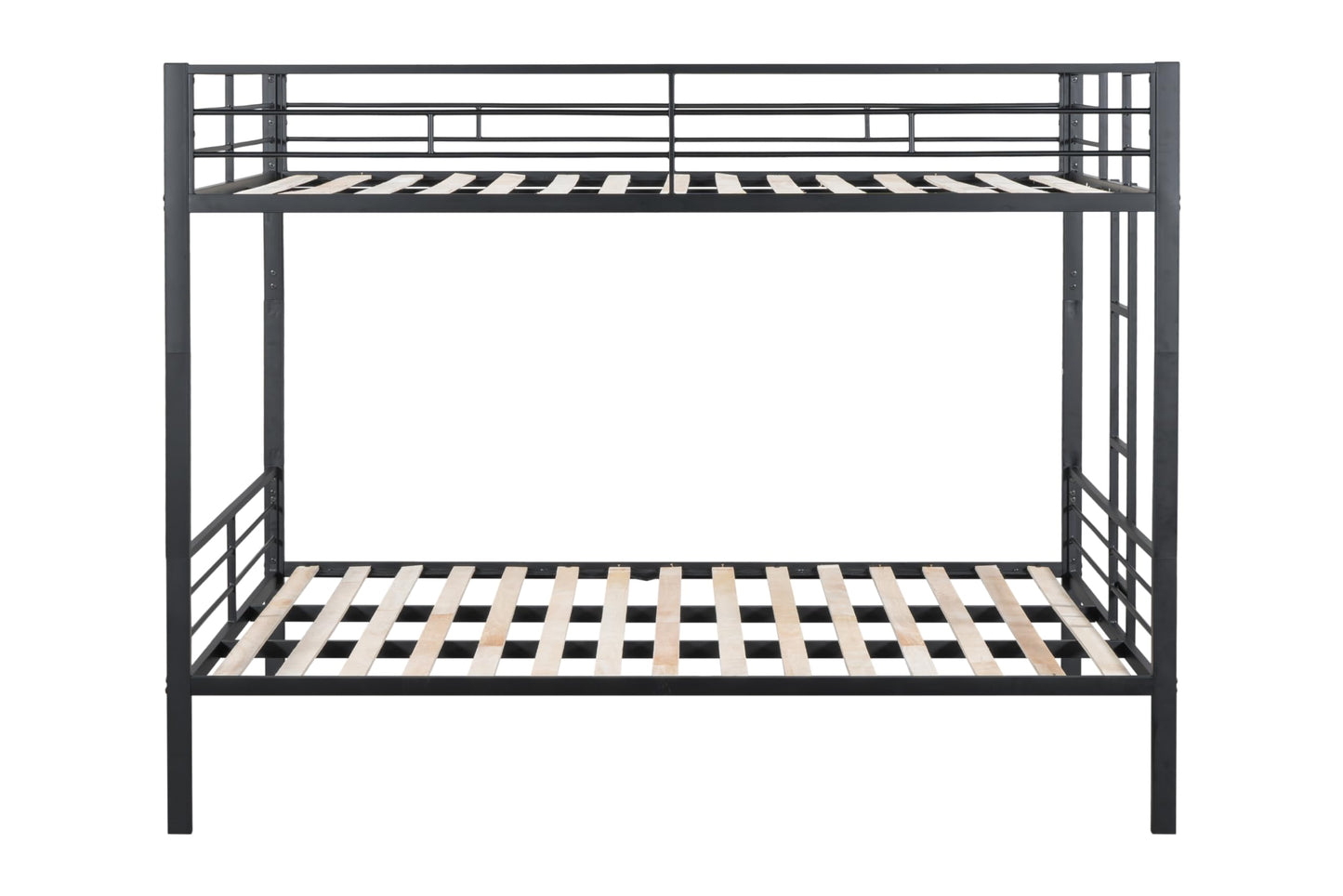 DNYN Black Queen Over Queen Bunk Bed with Wood Slat Support for Kids and Adults, Space-Saving Design, Easy Assembly, No Box Spring Needed - WoodArtSupply