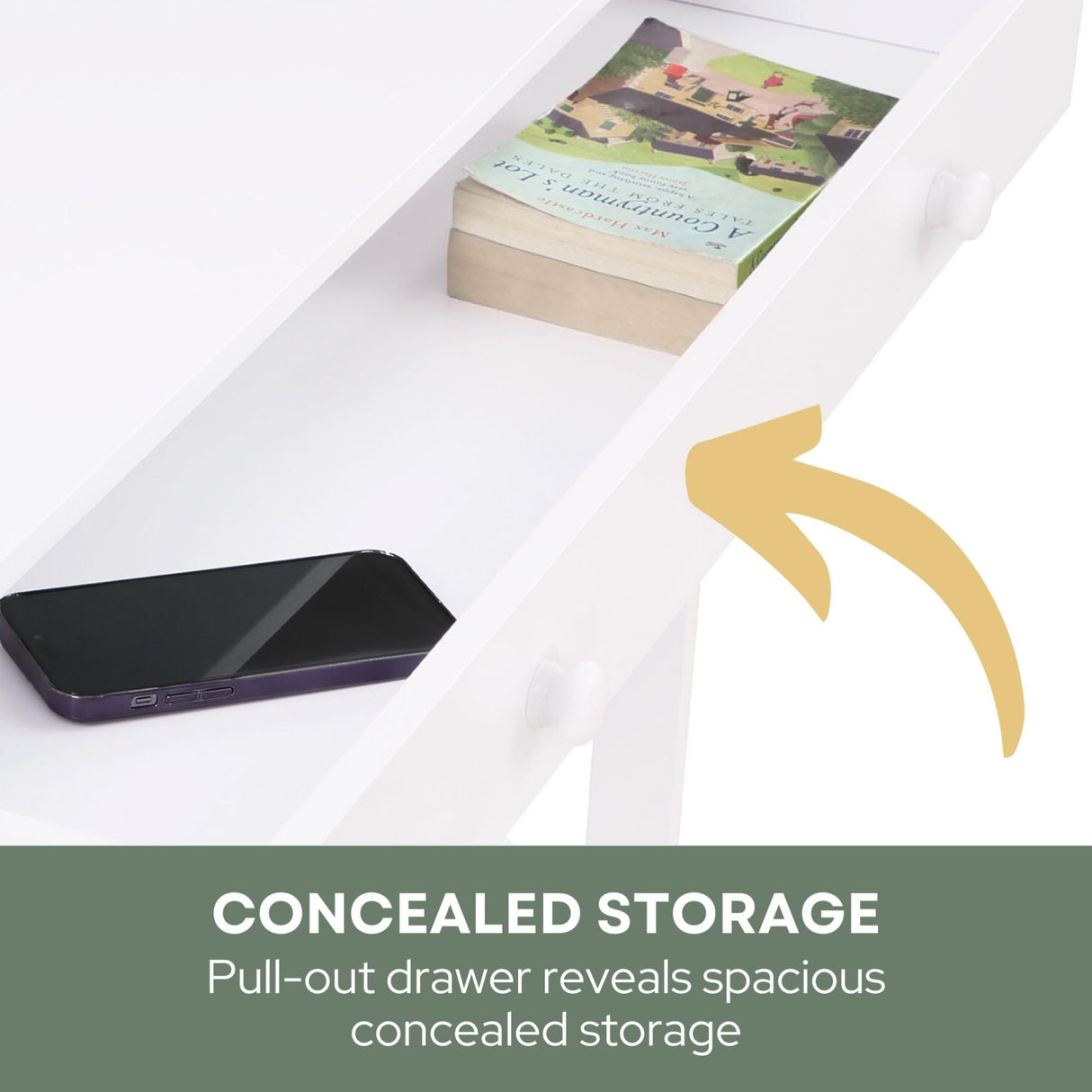 Convenience Concepts Oxford 1 Drawer Console Table with Shelves, White Convenience Concepts