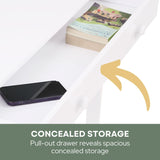 Convenience Concepts Oxford 1 Drawer Console Table with Shelves, White Convenience Concepts