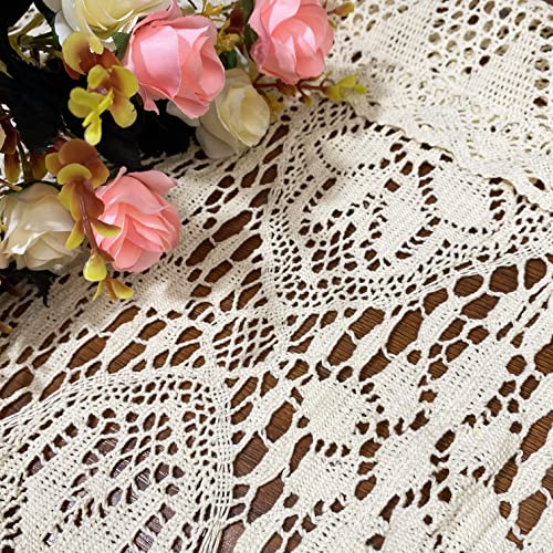 Yunsurey Retro Crochet Curtain Valance for Kitchen Window Boho Curtain Tiers for Coffee Decor Rod Pocket Farmhouse Short Curtains for Room Divider 1 Panel Knitting Doorway Curtain W35 X L26 Inch Yunsurey