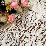 Yunsurey Retro Crochet Curtain Valance for Kitchen Window Boho Curtain Tiers for Coffee Decor Rod Pocket Farmhouse Short Curtains for Room Divider 1 Panel Knitting Doorway Curtain W35 X L26 Inch Yunsurey