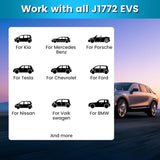 Portable Level 1 and Level 2 EV Charger 240V 32A (7.68kw) with 26ft Charging Cable NEMA 14-50 5-15 for SAE-J1772 Electric Vehicles Charging Station j Junsun