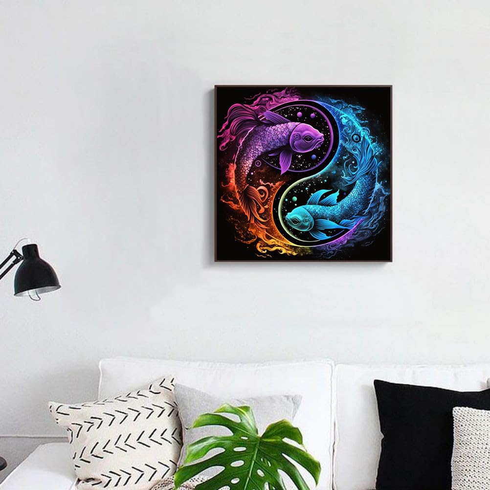 ARTopet 5D Diamond Art Painting Kits Pisces Diamond Art Painting for Adults Beginners with Accessories DIY Full Round Drill for Home Wall Decor 30x30cm/11.8x11.8in ARTopet
