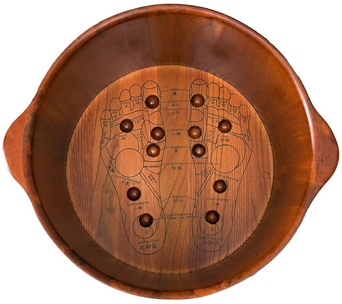 Foot Tub Wooden Foot Basin Wooden Foot Basin,Solid Cedar Wood Foot Basin Tub Bucket for Foot Bath,Pedicure Bowl Spa Massage Wooden Foot Tub,with Lid NUBAOzy