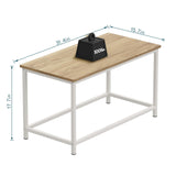 SAYGOER Small Rectangular Coffee Table Simple Modern Open Design Minimalist Center Table for Living Room Small Spaces, Easy Assembly, 31.5 x 15.7 x 17.7, Oak White SAYGOER