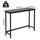VASMIA Console Table, Entryway Table, Narrow Sofa Table, 39" Bamboo Hallway Table for Entryway, Living room, Bedroom, Foyer, Black VASMIA