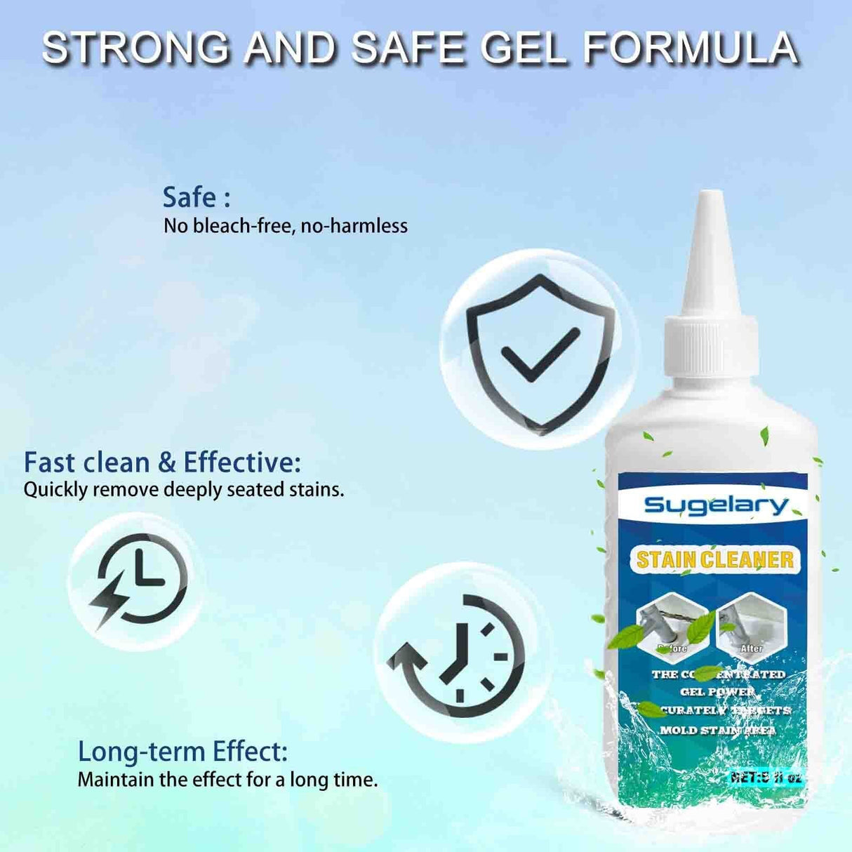 Sugelary Home Remover Gel, Household Washing Machine Cleaner for Washing Machine Grout, Refrigerator Strips, Grout Cleaner Best for Home Sink, Kitchen, Showers(1Pack) Sugelary