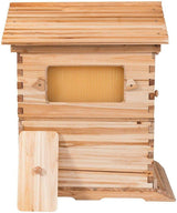 LWestine Bee Hives Wooden Beehive Kit Automatic Box with 7 Pieces Frames Auto Honey House for Beginning and Professional Beekeepers LWestine