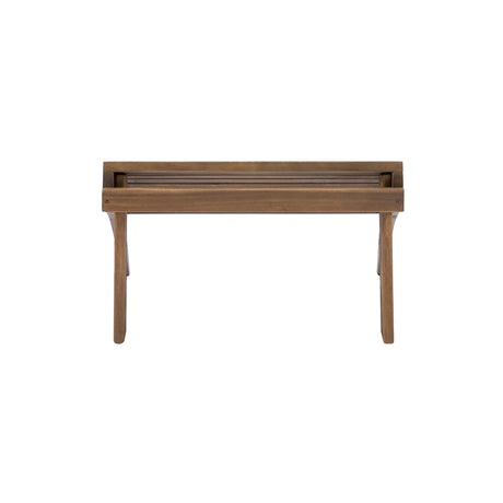 Linon Home Dcor Linon Adirondack Woodstock Ottoman, Teak Stain, Acorn, 21.6"W x 21.06"D x 13.7"H Linon