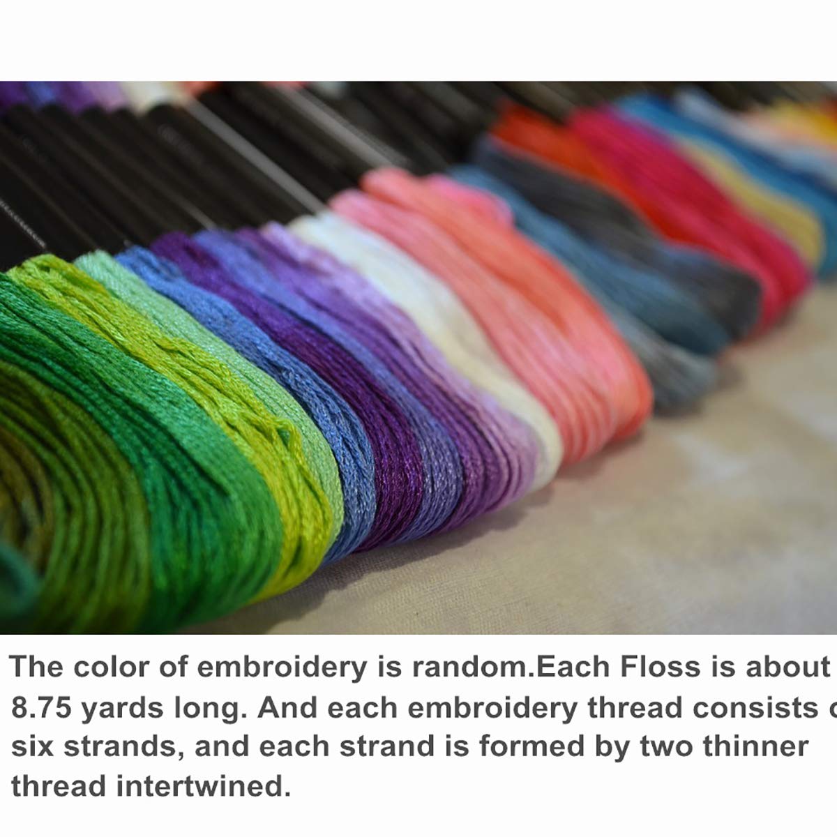 Vilihkc Rainbow Color Embroidery Floss 100 Skeins Per Pack with Cotton for Cross Stitch Threads Bracelet Yarn Craft Floss Embroidery Floss Set Vilihkc