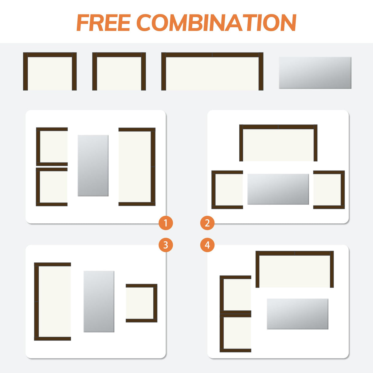 Seogwisam 4 Piece Patio Furniture Set, Outdoor Wicker Conversation Set, Rattan Sectional Sofa Couch with Glass Coffee Table & Thick Cushion for Backyard, Porch, Garden, Poolside, Brown/Beige Seogwisam