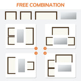 Seogwisam 4 Piece Patio Furniture Set, Outdoor Wicker Conversation Set, Rattan Sectional Sofa Couch with Glass Coffee Table & Thick Cushion for Backyard, Porch, Garden, Poolside, Brown/Beige Seogwisam