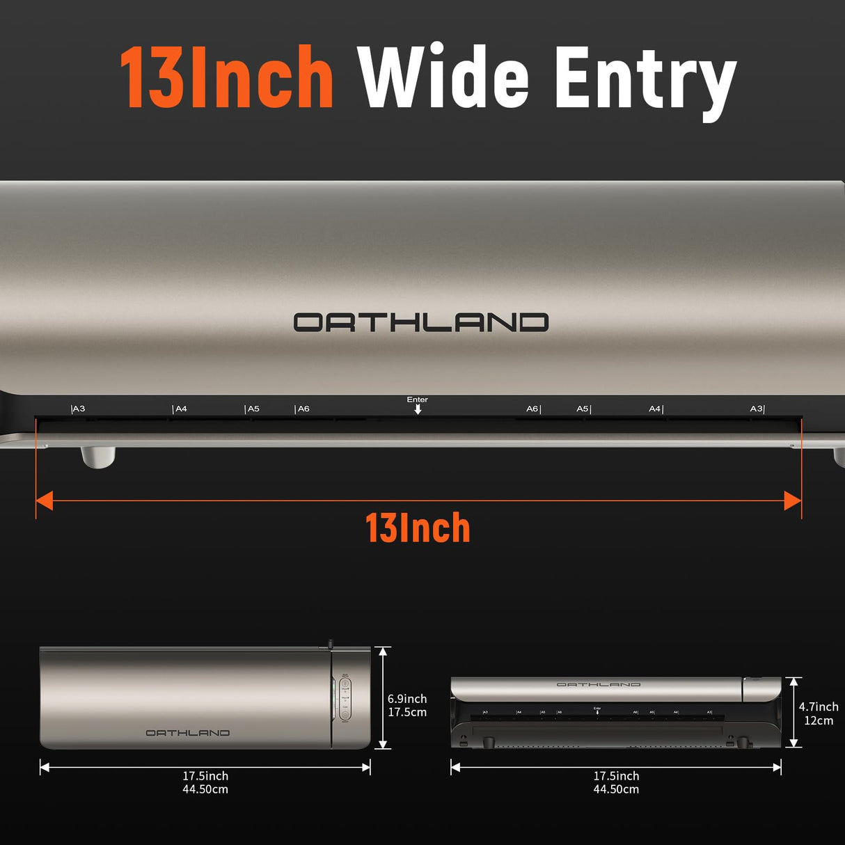 Laminator Machine 11x17 Laminator with Laminating Sheets, 60s Warm-up Laminating Machine, 3/5 Mil Thermal and Cold Lamination Machine A3/A4/A5/A6, Quiet Smooth Laminate Machine for Home School Office ORTHLAND