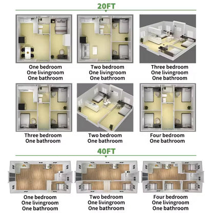 Expo Groups 20ft Expandable Modern Prefab Villa – 3 Bedroom, 1 Living Room, Fully Equipped Kitchen & Bathroom, Perfect for Granny Flat or Guard House, Pre-Wired (30FT) - WoodArtSupply