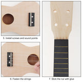 OriGlam 21 Inch DIY Ukulele Kit, Make Your Own Ukulele DIY Kit, Soprano Hawaii Ukulele Kit, Ukulele Hawaii Guitar Handwork Kit with Installation Tools for Kids, Friends, Family, Amateur OriGlam
