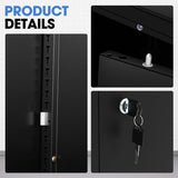 DNA MOTORING Metal Storage Cabinet, 36'' Locking Cabinet with 2 Doors and 2 Adjustable Shelves, Metal Cabinet Heavy Duty Utility Cabinet for Garage,Office,Home,Gym, Black, TOOLS-00631-BK-BK DNA MOTORING