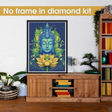 Bimkole 5D Diamond Art Kits for Adults Buddha, Full Drill DIY Rhinestone Embroidery Set Paint with Diamonds Art Lotus Statue by Number Kits Cross Stitch Home Wall Craft Decor 12x16 Inch Bimkole