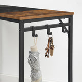 HOOBRO Computer Desk, Home Office Desk with Power Outlet, Modern Study Writing Desk with 3 Hooks for Study Room, Home Office, Sturdy and Stable, Easy to Assemble, Rustic Brown and Black BF41UDN01 HOOBRO