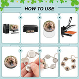 PH PandaHall 4 Sets Sublimation Bracelets, Heat Transfer Bracelet Round Photo Bezel Tray Sublimation Blank Adjustable Bracelet Bezel Setting with Cabochon for Christmas Bracelet Jewerly Making Wedding PH PandaHall