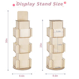 Natheeph Rotating Wooden Display Rack with Two Card Sticker for Greeting Card Vendor Coffee Bag 3 Tier Tabletop Display Stand Natheeph