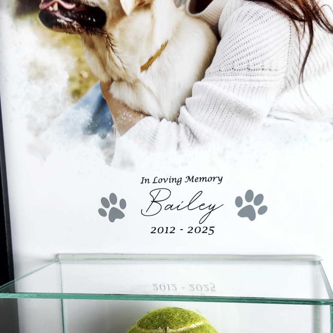 Perfect Cases Pet Memorial Display Case with 8x10 Photo Print and Display Case 7x4x4 Perfect Cases