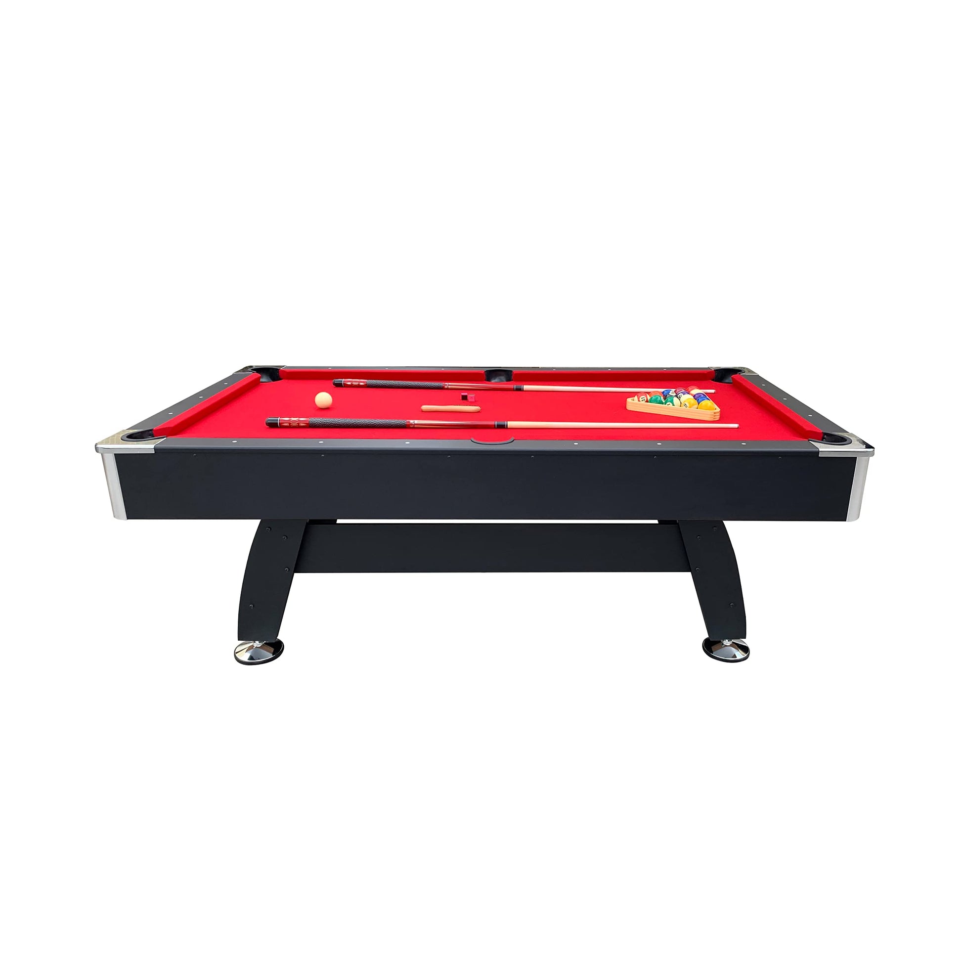 RACK Draco 7-Foot Tournament Billiard/Pool Table (Red Felt with Black Body) for Competitive Players! - WoodArtSupply