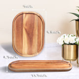 Wooden Vanity Bathroom Trays, Farmhouse Wood Perfume Tray Home Rustic Decor Plate, Kitchen Counter Top Storage, Rectangular Sink Organizer Tray for Soap Bottle Accessories GinSent