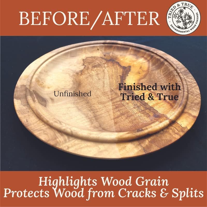 Tried & True Superior Varnish Oil Wood Finish & Sealer, 8 oz. - Natural Pine Resin & Linseed Oil, Ideal for Interior Furniture, Tables, Countertops - Tried & True