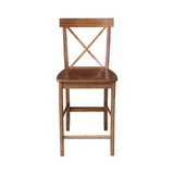 International Concepts X-Back Counter Height Stool,Brown IC International Concepts