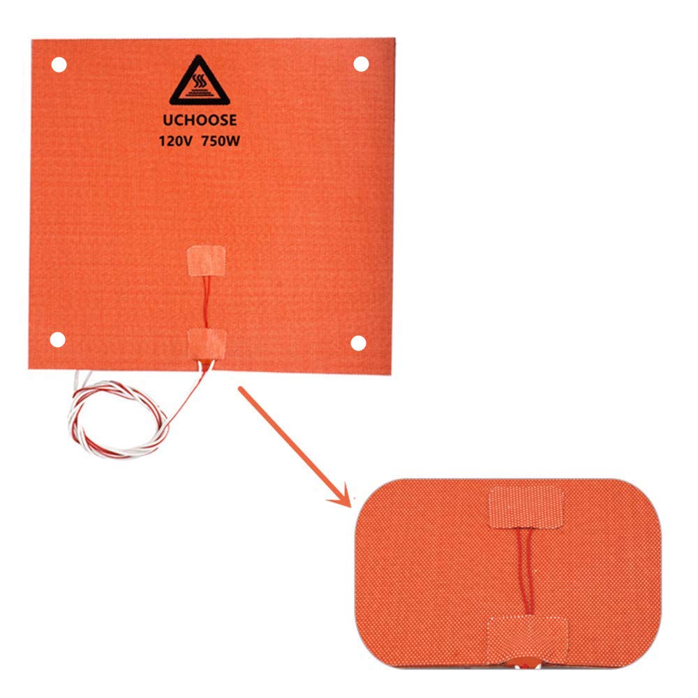 3D Printer Silicone Heated Pad, Heating Plate 310x310mmx1.5mm, 120V 750W for Creality CR-10 /CR-10S 3D Printers Heater Bed with Screw Holes /3M Adhesive - WoodArtSupply